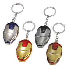 metal marvell super hero model design iron man maski keychain for men